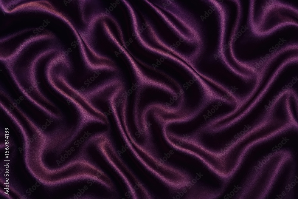 Obraz premium Elegant abstract backdrop featuring luxurious silk-like fabric with wavy purple velvet textures