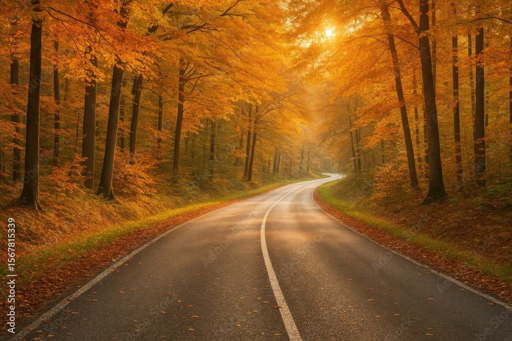 Fototapeta premium Stunning scenic route through rural landscapes