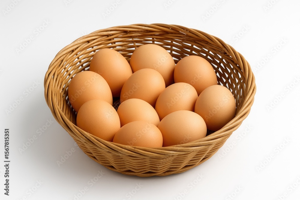 custom made wallpaper toronto digitalUncooked eggs arranged in a basket against a plain white backdrop