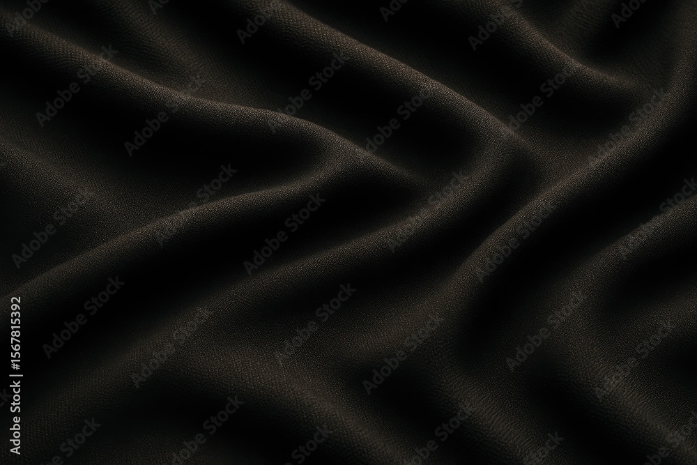 Fototapeta premium Abstract design featuring gentle waves on a dark fabric backdrop