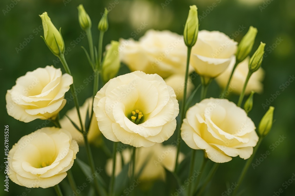Fototapeta premium Stunning close-up of delicate lisianthus flowers