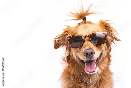 Stylish Pup Persona: A Golden Retriever in Sunglasses Rocks Faux Hawk, Mohawk, Flow, Top Knot & More Hairstyles with Adorable Charm
Meet the most fashion-forward Golden Retriever: this fluffy pup dons