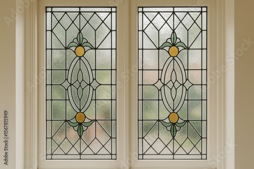 Stunning stained glass panels in a vintage-style residence window