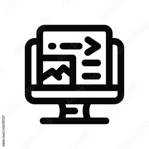 front end line icon. Clean and minimalist vector icon for websites, mobile apps, presentations, and logos. Fully scalable and customizable for any project.