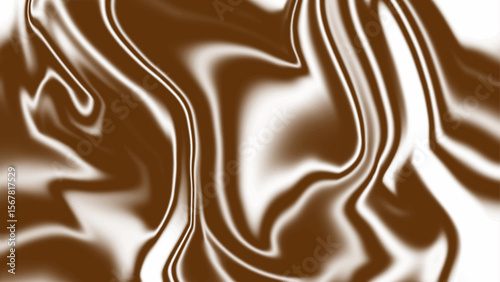 Swirling abstract pattern in shades of brown and white. Smooth, liquid-like textures resembling melted chocolate.