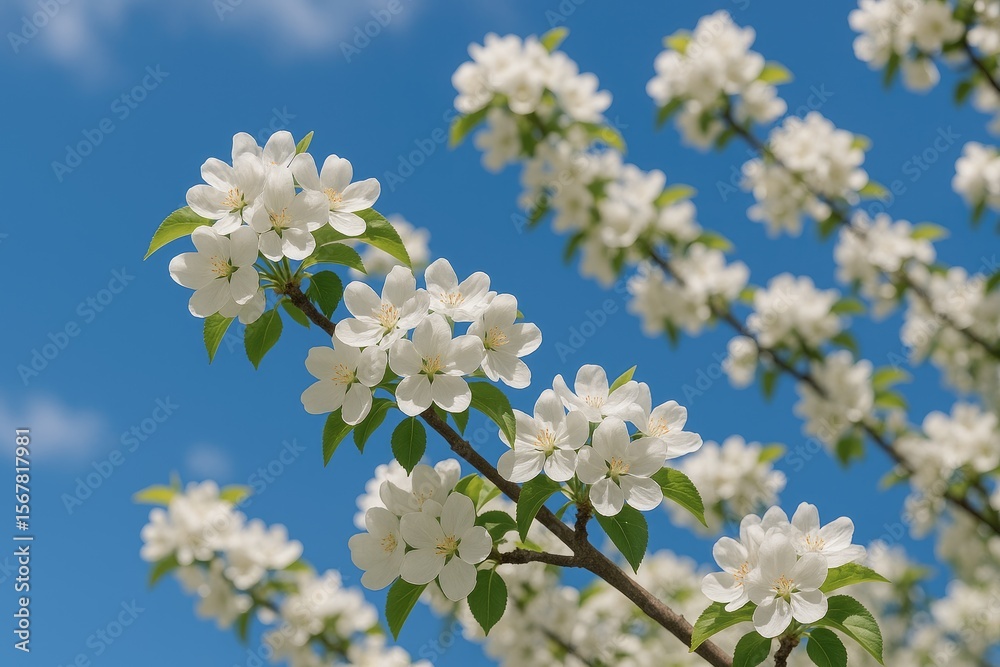 Blooming apple tree with white blossoms Blooming apple tree with white blossoms