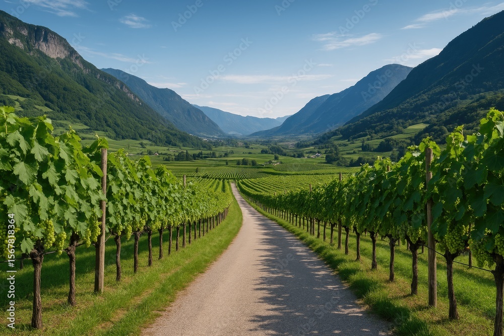 Naklejka premium Stunning Vineyard Scenery Along the Wine Trail