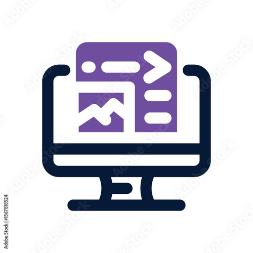 front end duotone icon. Sleek and modern vector icon for websites, mobile apps, marketing materials, and corporate design. Fully scalable and ready to use.