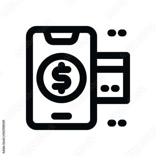 payment line icon. Clean and minimalist vector icon for websites, mobile apps, presentations, and logos. Fully scalable and customizable for any project.