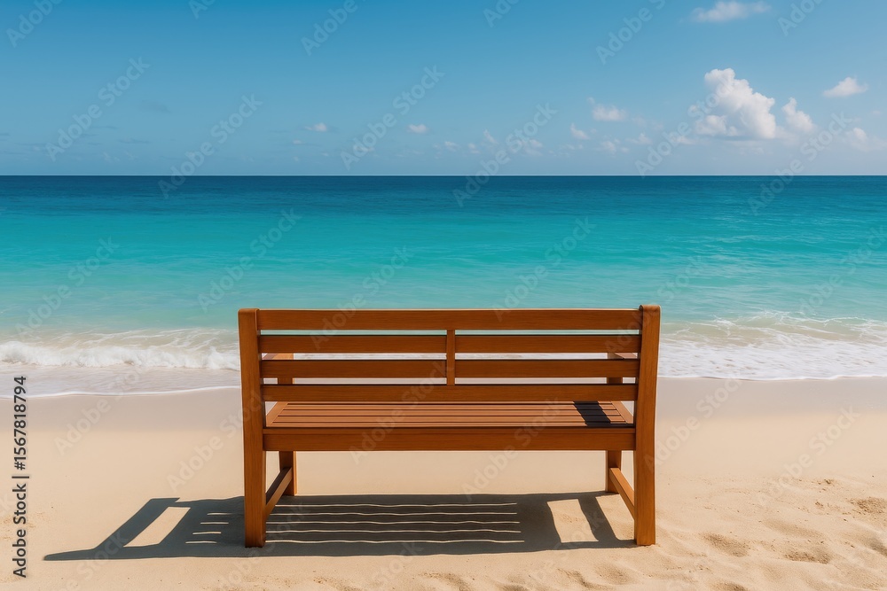 Beachside bench or seat overlooking the sea Beachside bench or seat overlooking the sea