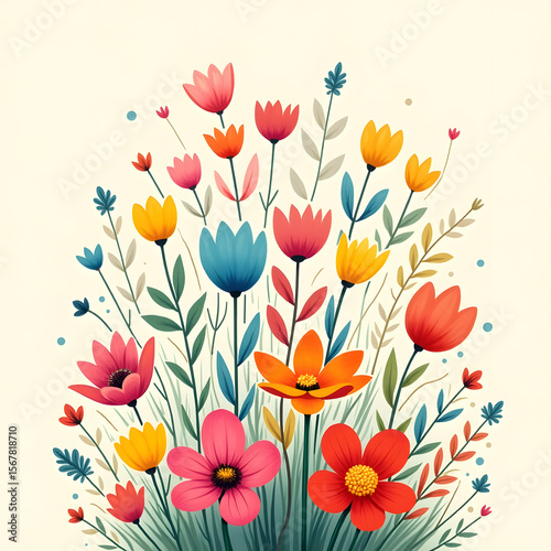 A pattern of colorful floral background design .