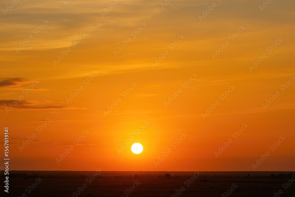 Fototapeta premium A sunset scene with a vibrant sky in the background