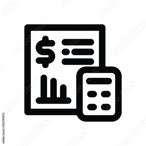 accounting line icon. Clean and minimalist vector icon for websites, mobile apps, presentations, and logos. Fully scalable and customizable for any project.