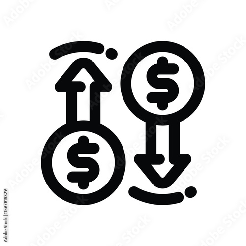 money flow line icon. Clean and minimalist vector icon for websites, mobile apps, presentations, and logos. Fully scalable and customizable for any project.