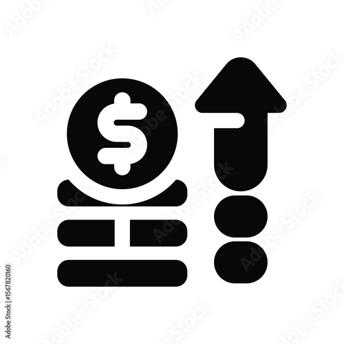 investment glyph icon. Strong and solid vector icon for websites, mobile interfaces, presentations, and visual branding. High quality and easy to edit.