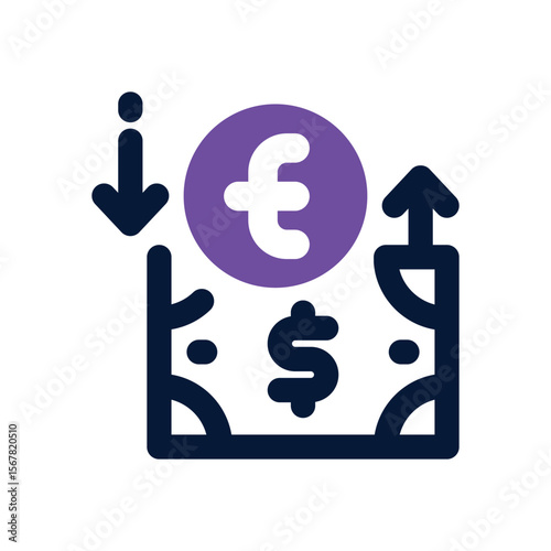 currency exchange duotone icon. Sleek and modern vector icon for websites, mobile apps, marketing materials, and corporate design. Fully scalable and ready to use.