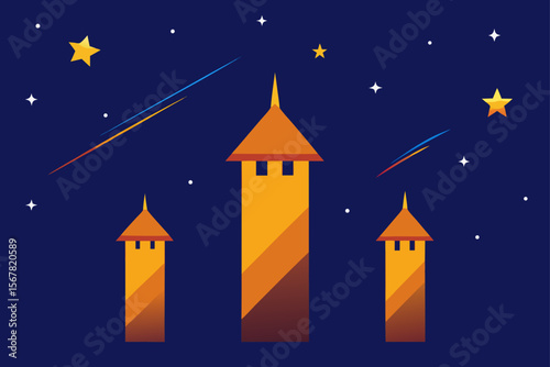 vector illustration of a night city