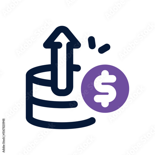 profit duotone icon. Sleek and modern vector icon for websites, mobile apps, marketing materials, and corporate design. Fully scalable and ready to use.