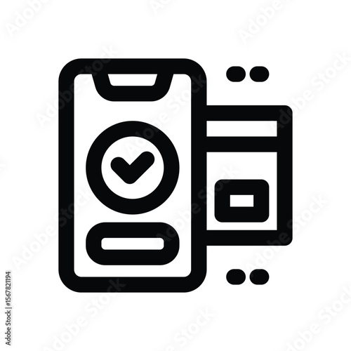 mobile payment line icon. Clean and minimalist vector icon for websites, mobile apps, presentations, and logos. Fully scalable and customizable for any project.