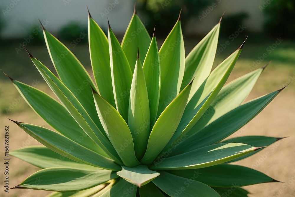 Fototapeta premium Sunlit Agave Plant in Its Natural Habitat