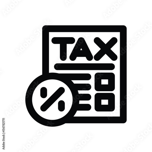tax line icon. Clean and minimalist vector icon for websites, mobile apps, presentations, and logos. Fully scalable and customizable for any project.