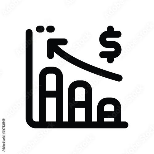 inflation line icon. Clean and minimalist vector icon for websites, mobile apps, presentations, and logos. Fully scalable and customizable for any project.