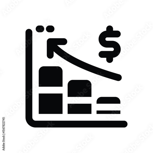 inflation glyph icon. Strong and solid vector icon for websites, mobile interfaces, presentations, and visual branding. High quality and easy to edit.