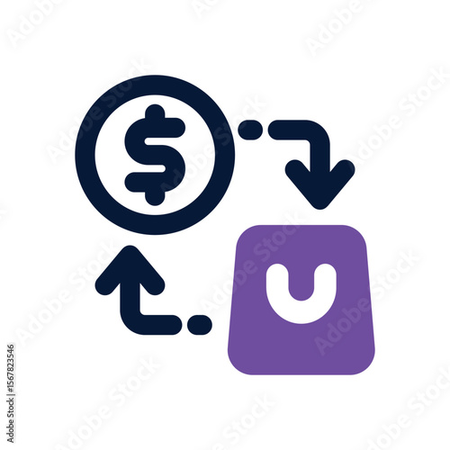 purchasing duotone icon. Sleek and modern vector icon for websites, mobile apps, marketing materials, and corporate design. Fully scalable and ready to use.