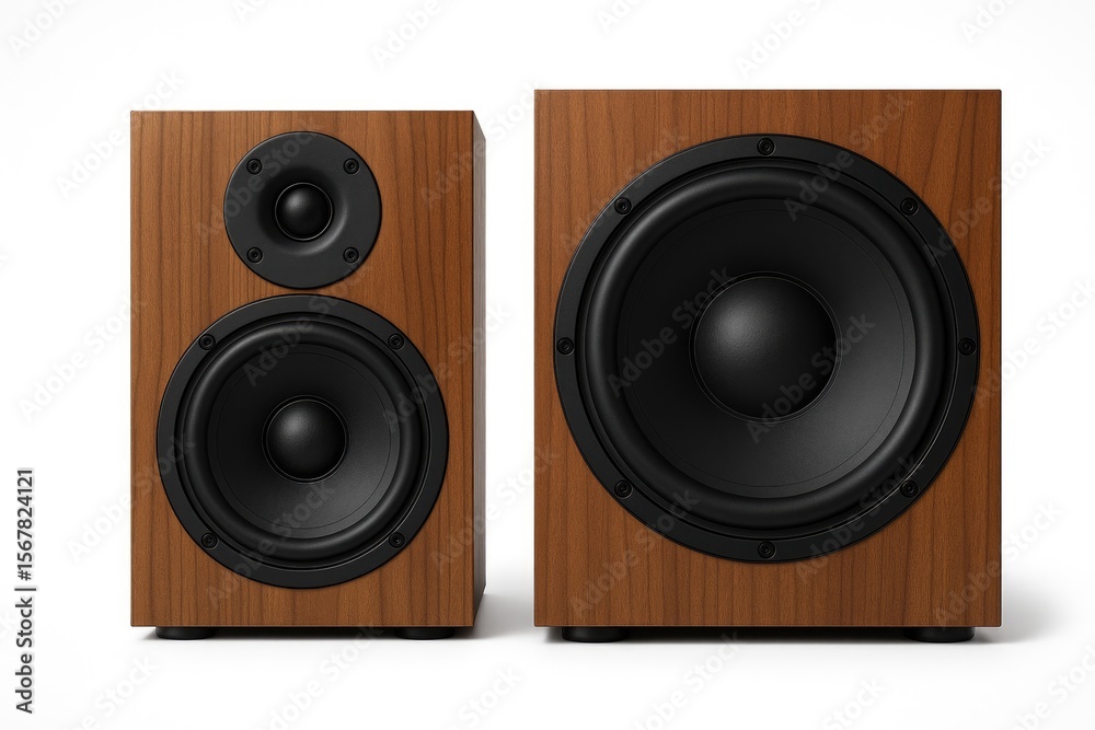 Fototapeta premium White background featuring sound system equipment