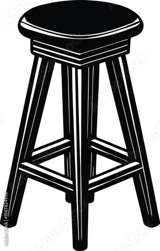 Modern tall stool with a comfortable backrest perfect for furniture design