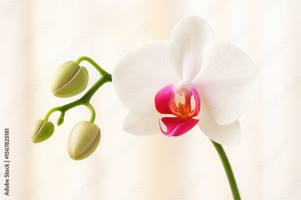 Fototapeta premium The start of orchid blooming process