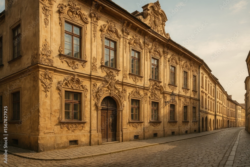 Fototapeta premium Historical structures featuring stucco and vinzeli details