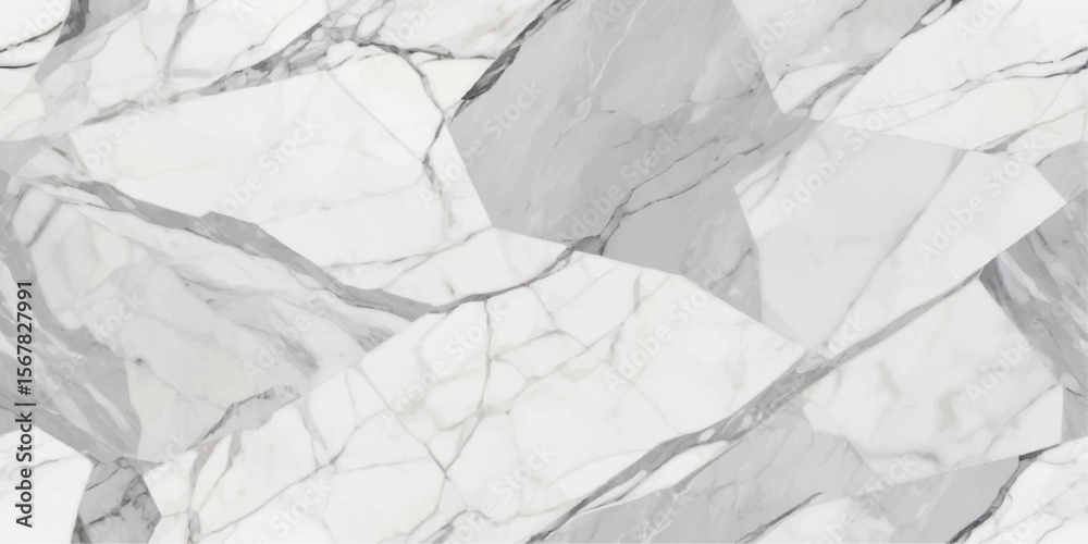 Obraz premium Abstract white and grey marble texture with veins isolated on white background