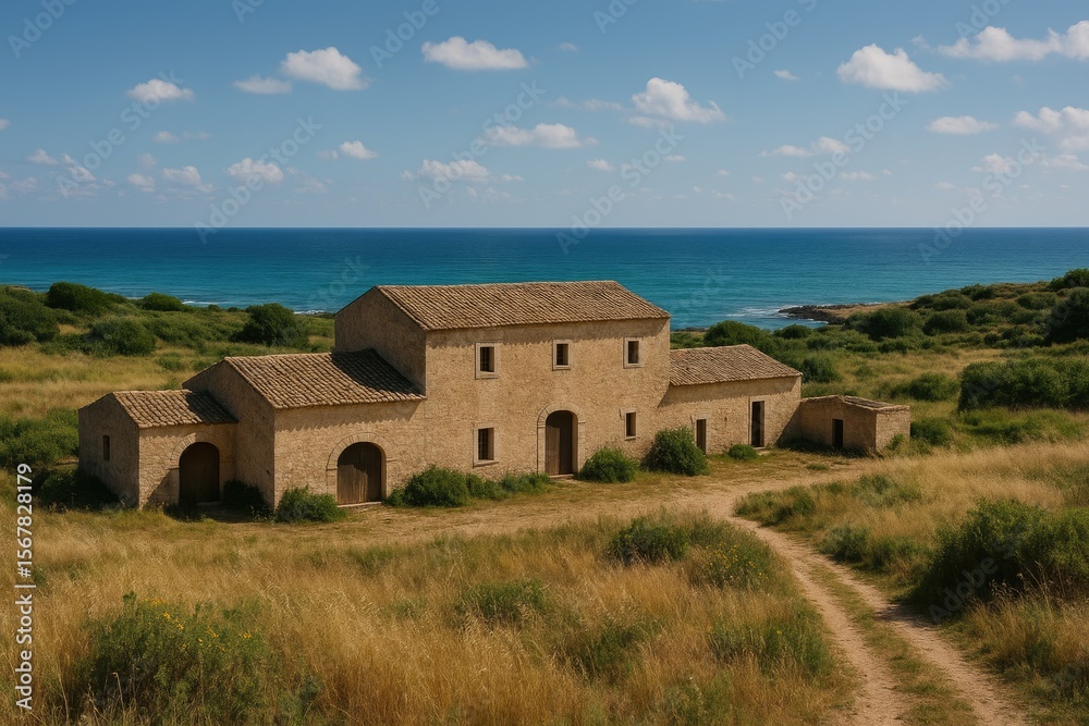 Fototapeta premium Historic fishing hamlet by the ocean