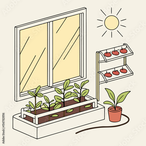 Modern Urban Farming Vector

