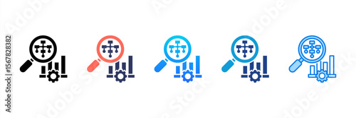 Workflow Analysis icon sheet multiple style collection