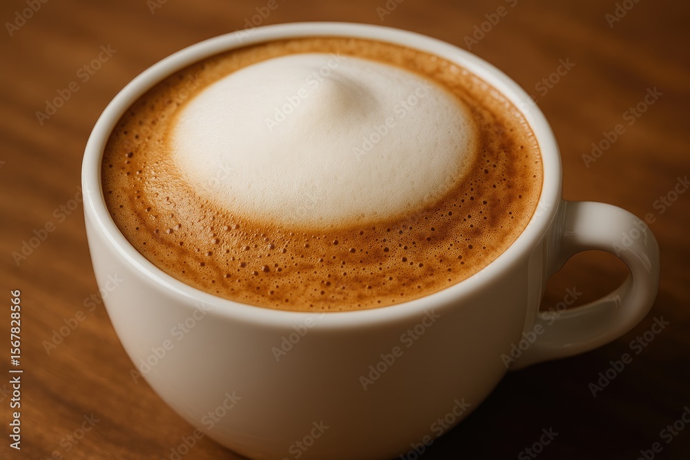 Obraz premium Fragrant coffee with a creamy top in a mug