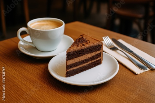A Mug of Brew alongside a Slice of Dessert