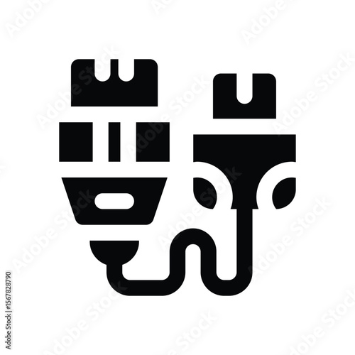 ethernet glyph icon. Strong and solid vector icon for websites, mobile interfaces, presentations, and visual branding. High quality and easy to edit.