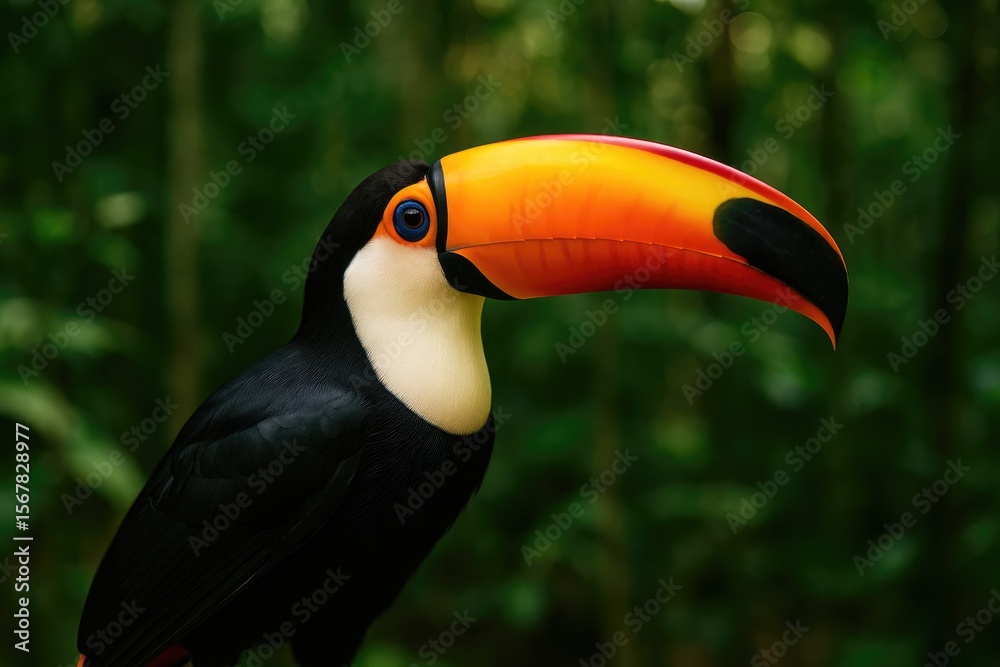 Fototapeta premium Adult toucan from South America showcasing vibrant plumage