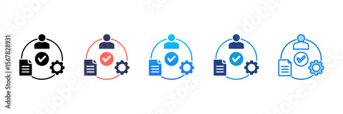 Onboarding Process icon sheet multiple style collection