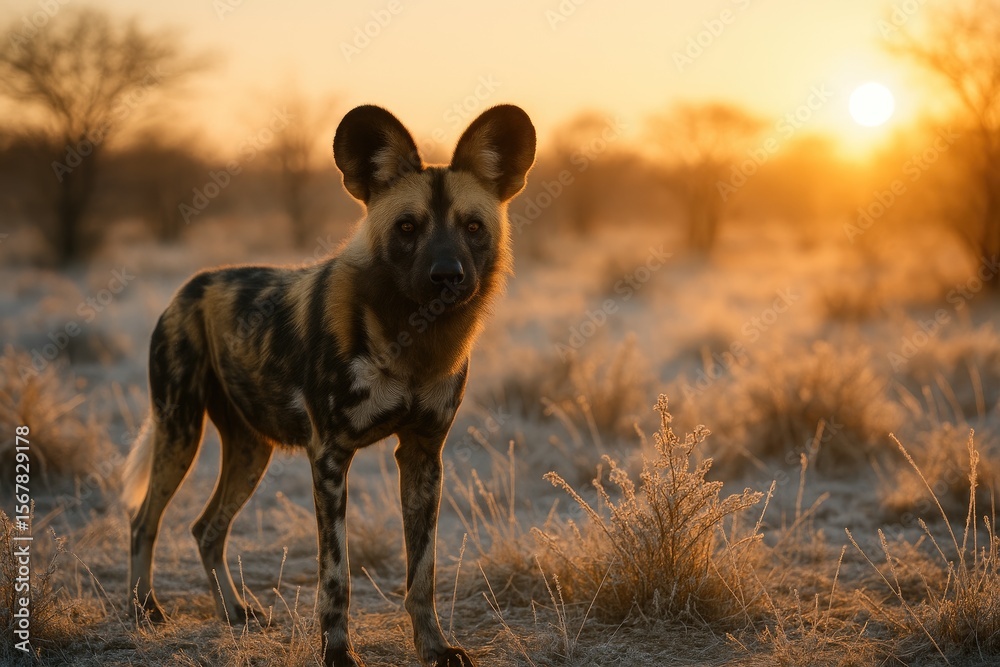 Fototapeta premium A mature African wild dog in its natural habitat