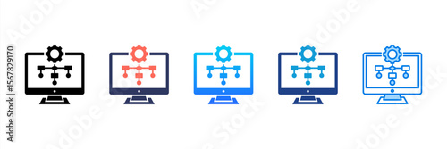Workflow Simulation icon sheet multiple style collection