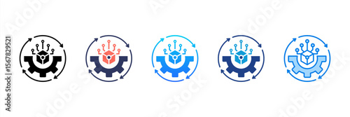 Business Transformation icon sheet multiple style collection