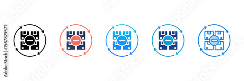 Lean Management icon sheet multiple style collection