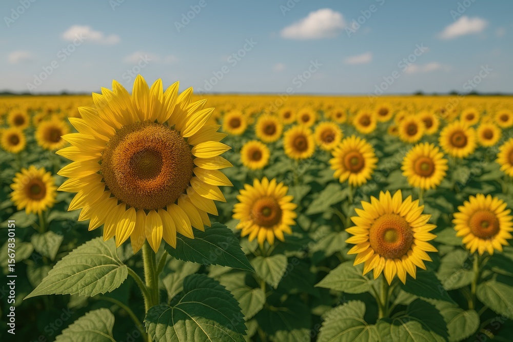 Fototapeta premium Stunning sunflower landscape admiration