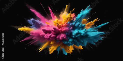 Vibrant abstract fractals explode with colourful light and glowing stars, illustrating a dynamic space design