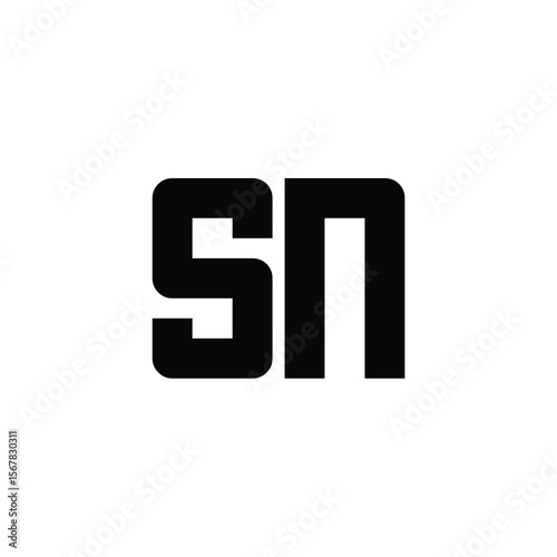 SN monogram logo design letter text name symbol monochrome logotype alphabet character simple logo