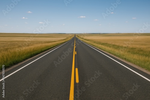 A lengthy pathway stretching across a vast open landscape