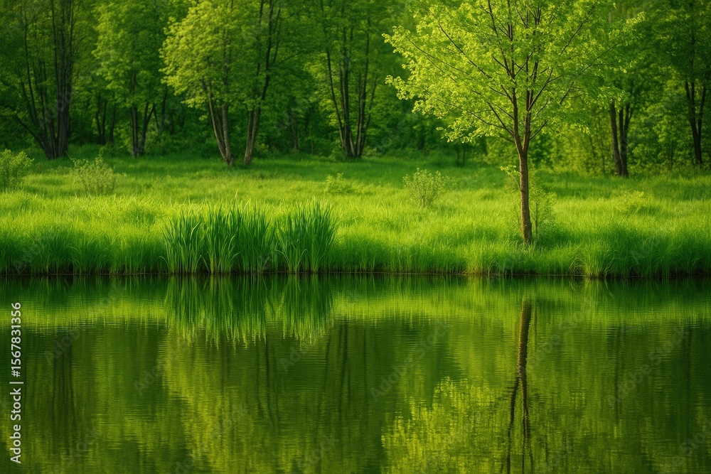 Fototapeta premium Stunning natural landscape featuring waterways and lush vegetation